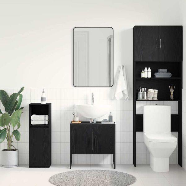 vidaXL Gabinete de Lavabo para Ba&ntilde;o Roble Negro 60 x 30 x 60 cm