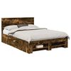 vidaXL Estructura de cama con cabecera Roble ahumado 140 x 200 cm