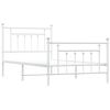 vidaXL Estructura cama sin colchón con estribo metal blanco 100x190 cm