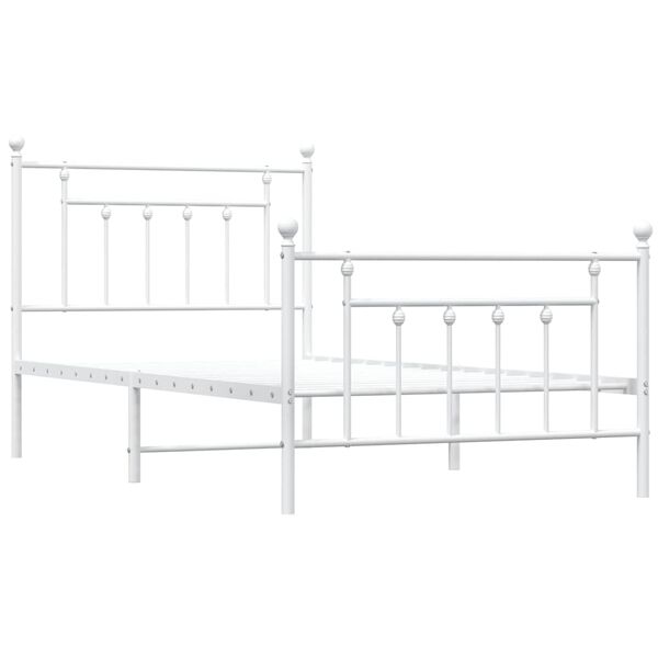 vidaXL Estructura cama sin colchón con estribo metal blanco 100x190 cm