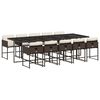 vidaXL Set comedor de jard&iacute;n 11 pzas y cojines rat&aacute;n sint&eacute;tico marr&oacute;n