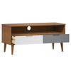 vidaXL Mueble de TV MOLDE madera maciza de pino marr&oacute;n 106x40x49 cm