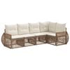 vidaXL Conjunto de sof&aacute;s de jard&iacute;n 5 uds. Beige y blanco crema