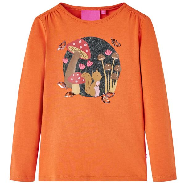 Camiseta infantil de manga larga naranja tostado 128