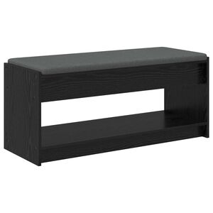 vidaXL Banco de entrada Roble Negro 103 x 38 x 45 cm