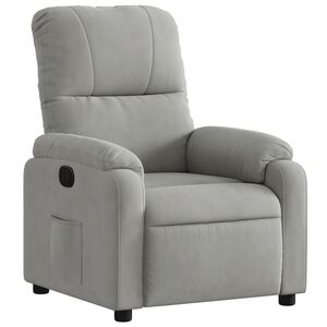 vidaXL Sill&oacute;n reclinable tela de microfibra gris claro