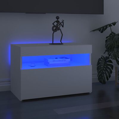 vidaXL Muebles de TV con luces LED 2 uds blanco 60x35x40 cm