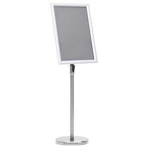 vidaXL Soporte de pie para carteles A3 aleaci&oacute;n de aluminio plateado