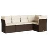 vidaXL Set comedor de jard&iacute;n 5 piezas y cojines rat&aacute;n sint&eacute;tico marr&oacute;n