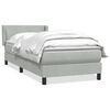 vidaXL Cama box spring con colch&oacute;n terciopelo gris claro 90x220 cm