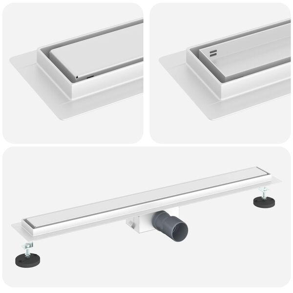 vidaXL Drenaje de ducha 2 en 1 Plateado 80 cm Acero inoxidable 304