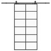 vidaXL Puerta corredera con set herrajes negro 90x205 cm vidrio ESG