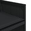 vidaXL Set comedor de jard&iacute;n con cojines 13 pzas rat&aacute;n sint&eacute;tico negro