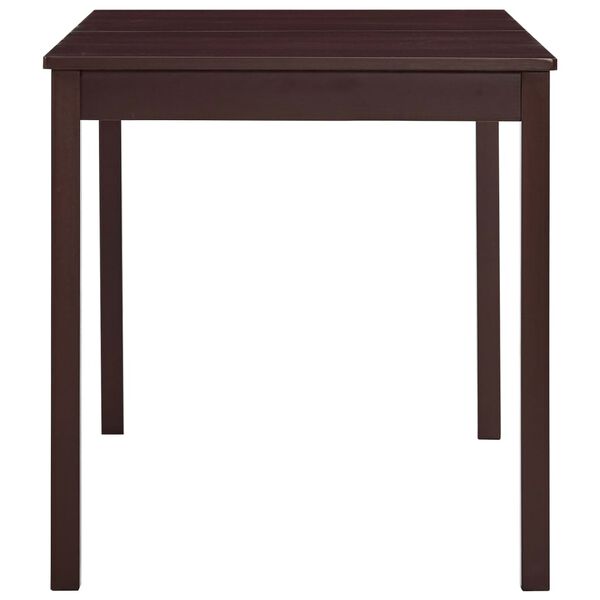 vidaXL Mesa de comedor de madera de pino marr&oacute;n oscuro 140x70x73 cm