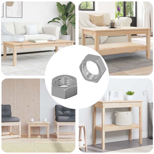 vidaXL Tuerca Hexagonal 2 pcs Plateado M6 Metal