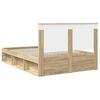 vidaXL Estructura de cama con cabecera Roble Sonoma 135 x 190 cm