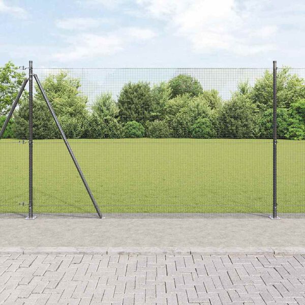vidaXL Poste de Valla Gris 25 x 1,4 m (malla de 16 x 16 mm)