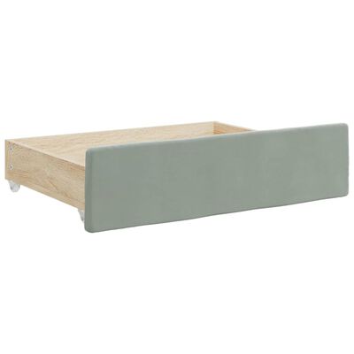 vidaXL Cajones de cama 2 uds madera ingeniería y terciopelo gris claro