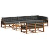 vidaXL Conjunto de sof&aacute;s de exterior 9 pcs Natural y Antracita