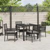 vidaXL Conjunto de Comedor de Jard&iacute;n 5 pcs Negro rat&aacute;n sint&eacute;tico