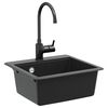 vidaXL Lavabo Negro 470 x 440 mm granito