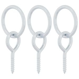 vidaXL Anillas para atar caballos con tornillos de ojo 3 uds acero plateado