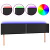 vidaXL Cabecero con LED cuero sint&eacute;tico negro 183x16x78/88 cm