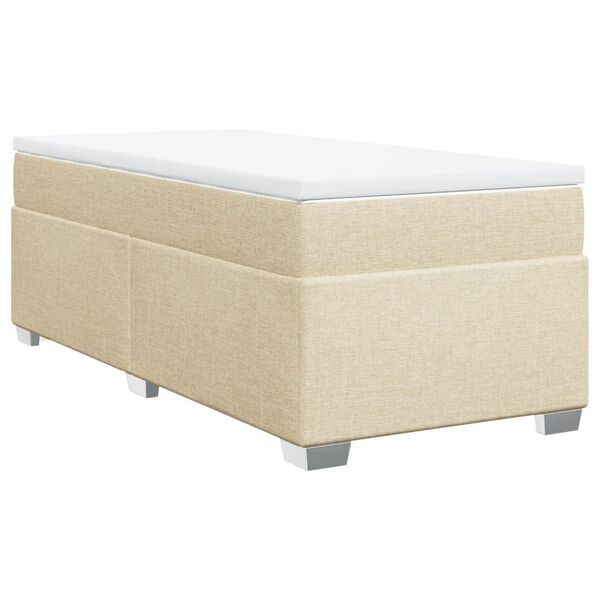 vidaXL Cama box spring con colchón tela color crema 100x200 cm