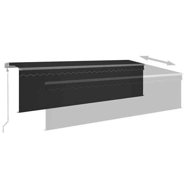 vidaXL Toldo retr&aacute;ctil autom&aacute;tico con persiana gris antracita 5x3 m