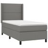vidaXL Cama box spring con colch&oacute;n tela gris oscuro 80x200 cm