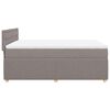 vidaXL Cama box spring con colch&oacute;n tela gris taupe 140x200 cm