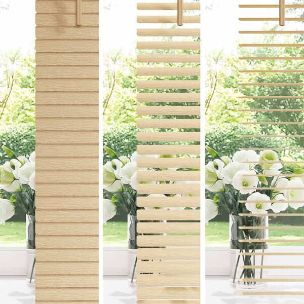 vidaXL Persiana Veneciana Marr&oacute;n Claro con Patr&oacute;n 150 x 120 cm PVC