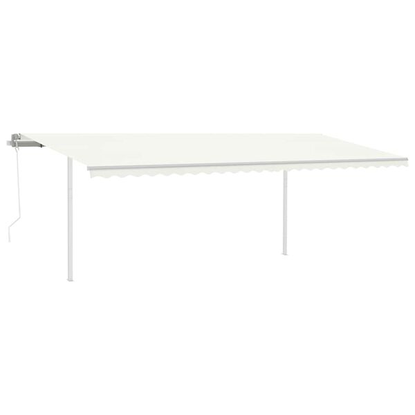 vidaXL Toldo autom&aacute;tico con LED sensor de viento crema 6x3 m