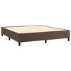 vidaXL Cama box spring colch&oacute;n y LED cuero sint&eacute;tico marr&oacute;n 180x200 cm