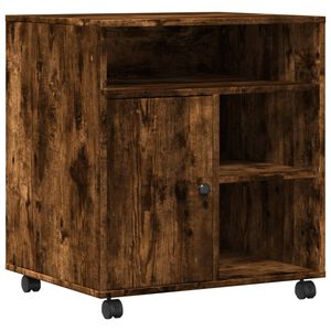 vidaXL Soporte para impresora con ruedas roble ahumado 60x50x67 cm