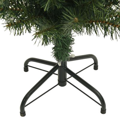 vidaXL Árbol de Navidad artificial delgado y soporte PVC verde 180 cm
