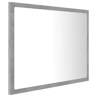 vidaXL Espejo de baño acrílico gris hormigón 60x8,5x37 cm