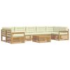 vidaXL Conjunto de sof&aacute;s de exterior 8 uds. 7 plaza Blanco y Crema