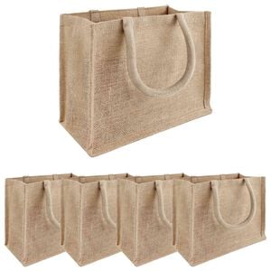 vidaXL Bolsas de yute 5 Natural 26 x 22 x 14 cm 100% Yute Tossa