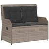 vidaXL Sill&oacute;n reclinable de jard&iacute;n con cojines rat&aacute;n sint&eacute;tico gris