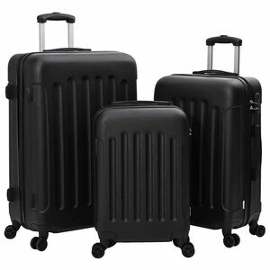 vidaXL Maleta con cerradura 3 uds. Negro 50 x 31 x 78 cm Pl&aacute;stico ABS