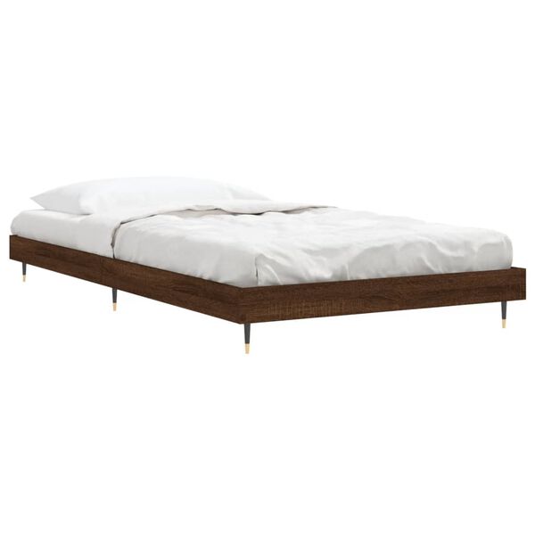 vidaXL Estructura de cama sin colch&oacute;n madera marr&oacute;n roble 90x190 cm