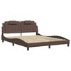 vidaXL Estructura de cama Viana sin colch&oacute;n cuero sint&eacute;tico marr&oacute;n 160x200cm
