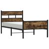 vidaXL Estructura de cama sin colch&oacute;n madera roble ahumado 100x190 cm