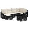 vidaXL Conjunto de sof&aacute;s de jard&iacute;n 7 uds. Negro y Blanco Crema