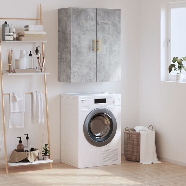 vidaXL Armario de pared gris hormig&oacute;n 69,5x34x90 cm