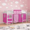 vidaXL Estructura de Cama Alta para Ni&ntilde;os con Cortinas y rosa