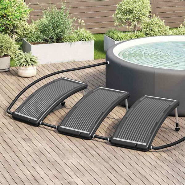 vidaXL Paneles calefactores solares de piscina curvos 3 uds 110x65 cm