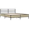 vidaXL Estructura cama madera ingenier&iacute;a metal roble Sonoma 150x200 cm