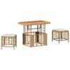 vidaXL Conjunto de Comedor de Jard&iacute;n con coj&iacute;n 3 pcs Natural y